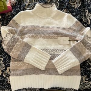 Women’s mock neck fair-isle sweater